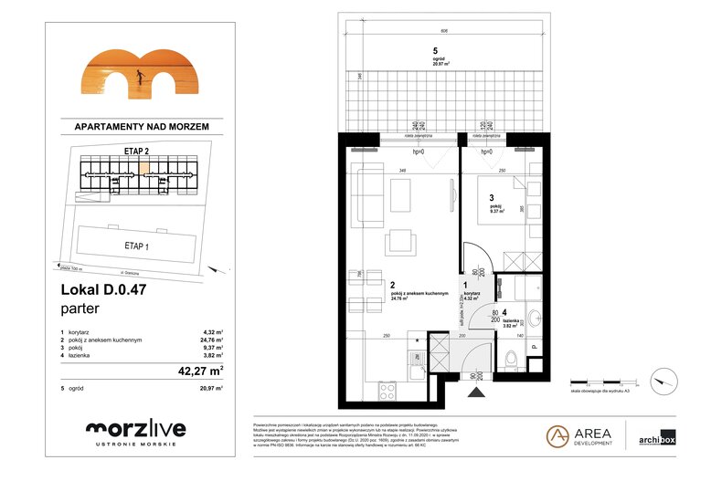 Apartament wakacyjny 42,27 m², parter, oferta nr D.0.47
