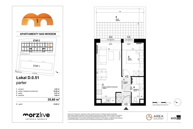 Apartament wakacyjny 35,60 m², parter, oferta nr D.0.51