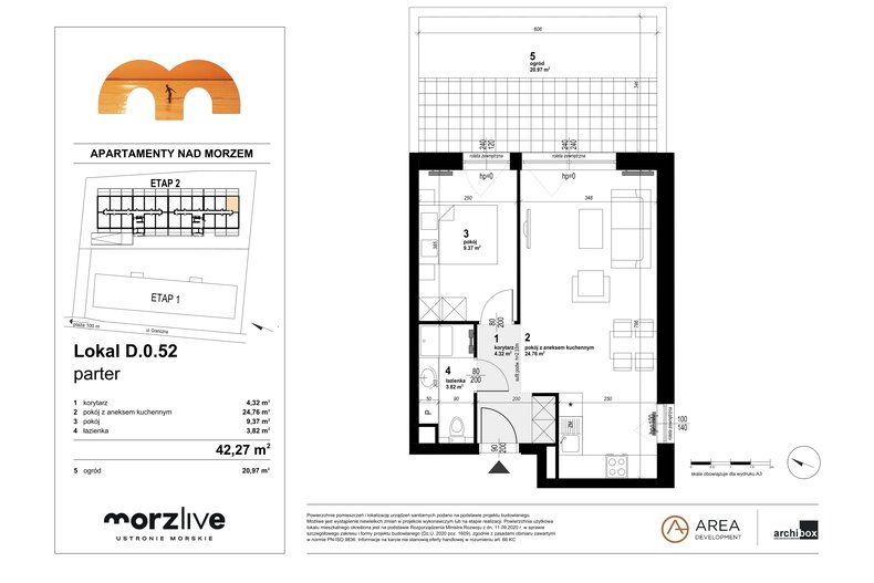 Apartament wakacyjny 42,27 m², parter, oferta nr D.0.52