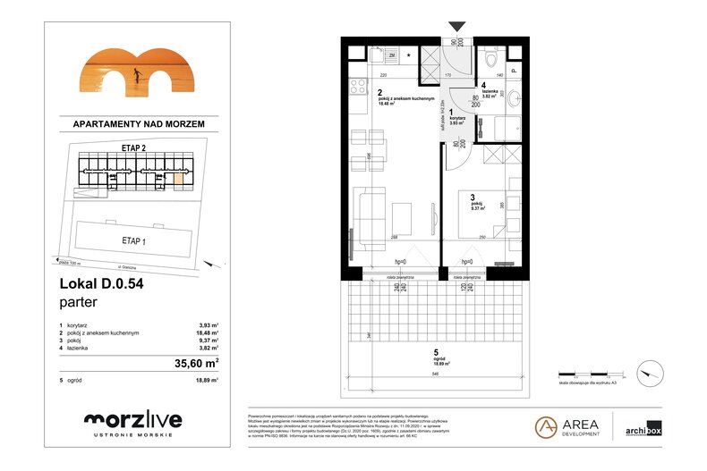 Apartament wakacyjny 35,60 m², parter, oferta nr D.0.54