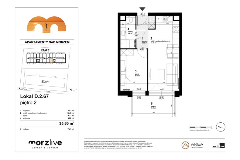 Apartament wakacyjny 35,60 m², piętro 2, oferta nr D.2.67