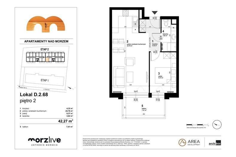 Apartament wakacyjny 42,27 m², piętro 2, oferta nr D.2.68