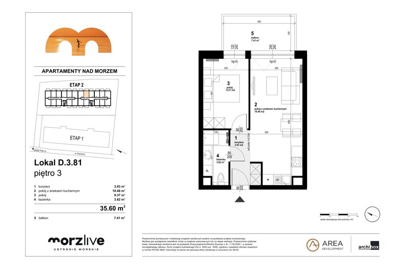 Apartament wakacyjny 35,60 m², piętro 3, oferta nr D.3.81