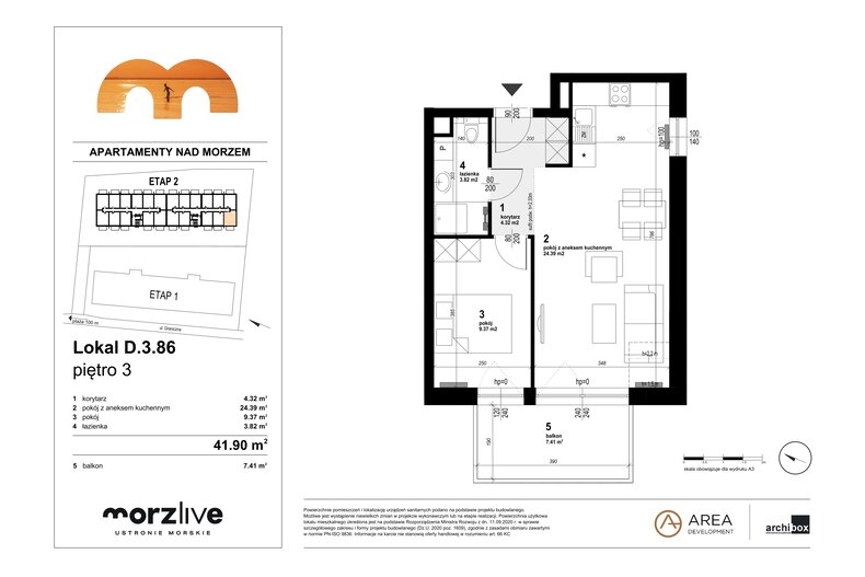Apartament wakacyjny 41,90 m², piętro 3, oferta nr D.3.86