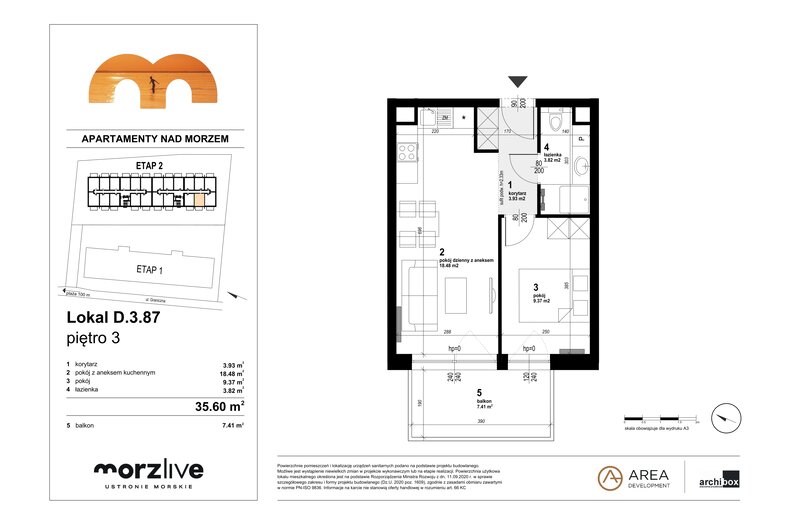 Apartament wakacyjny 35,60 m², piętro 3, oferta nr D.3.87
