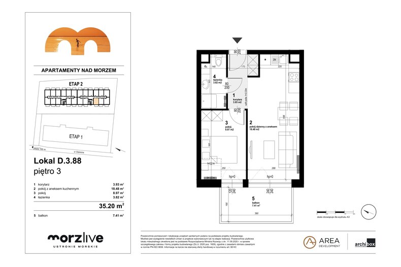 Apartament wakacyjny 35,20 m², piętro 3, oferta nr D.3.88