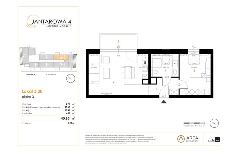 Apartament wakacyjny 40,65 m², piętro 3, oferta nr 3.30