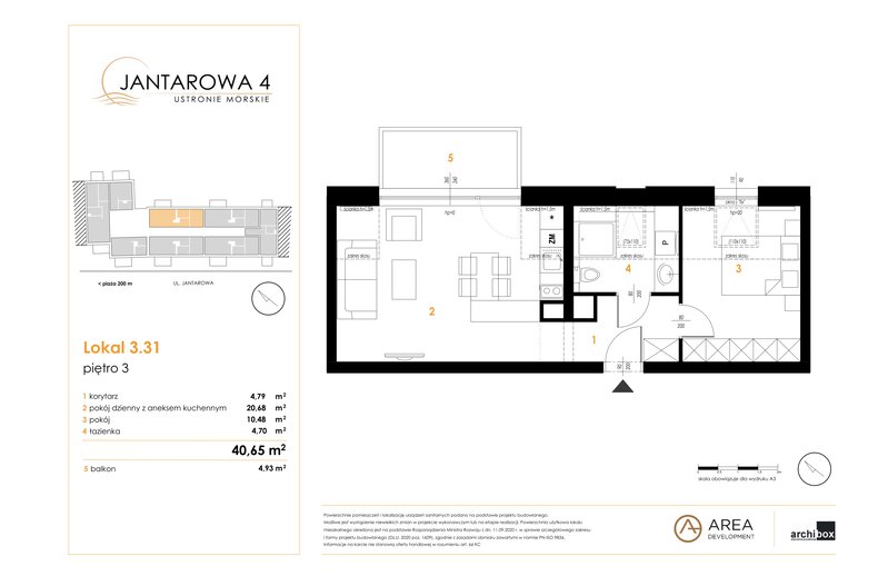 Apartament wakacyjny 40,65 m², piętro 3, oferta nr 3.31