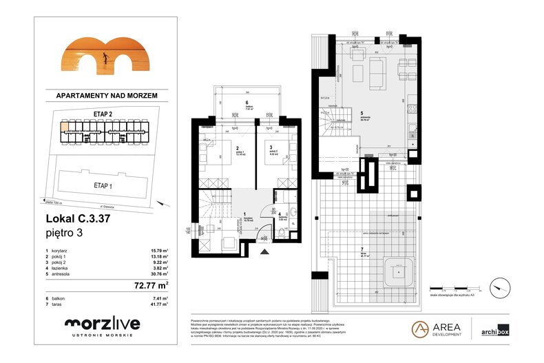 Apartament wakacyjny 72,77 m², piętro 3, oferta nr C.3.37