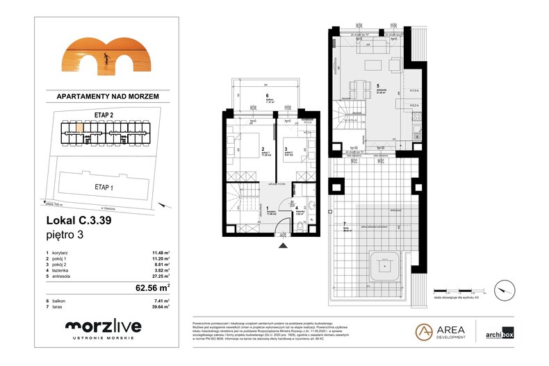 Apartament wakacyjny 62,56 m², piętro 3, oferta nr C.3.39