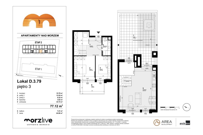 Apartament wakacyjny 77,12 m², piętro 3, oferta nr D.3.79