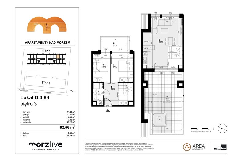 Apartament wakacyjny 62,56 m², piętro 3, oferta nr D.3.83