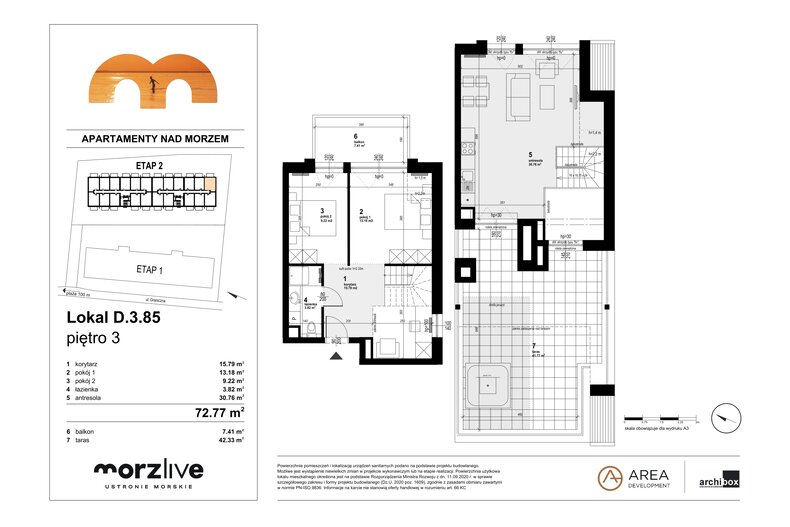 Apartament wakacyjny 72,77 m², piętro 3, oferta nr D.3.85