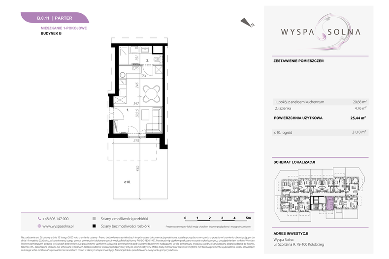 Apartament wakacyjny 25,44 m², parter, oferta nr B.0.11