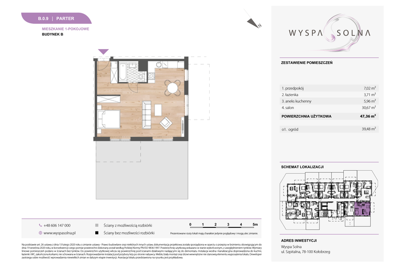 Apartament wakacyjny 47,36 m², parter, oferta nr B.0.9