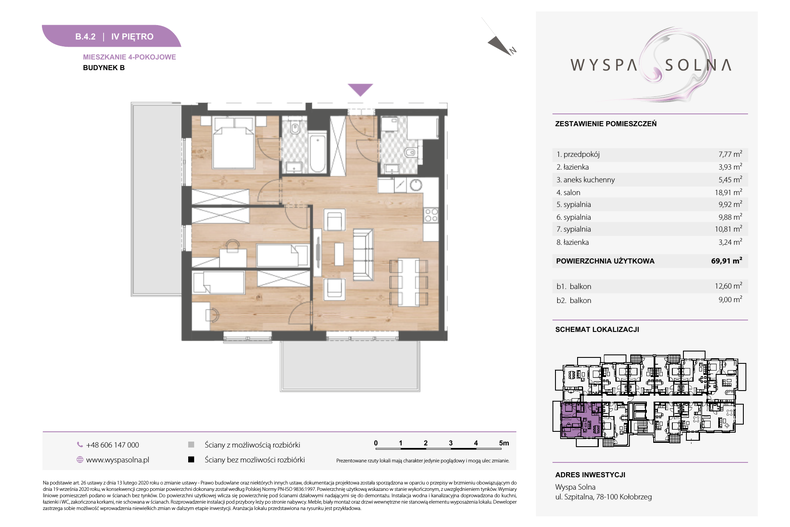 Apartament wakacyjny 69,91 m², piętro 4, oferta nr B.4.2