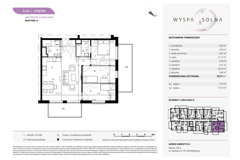 Apartament wakacyjny 73,71 m², piętro 2, oferta nr A.2.9