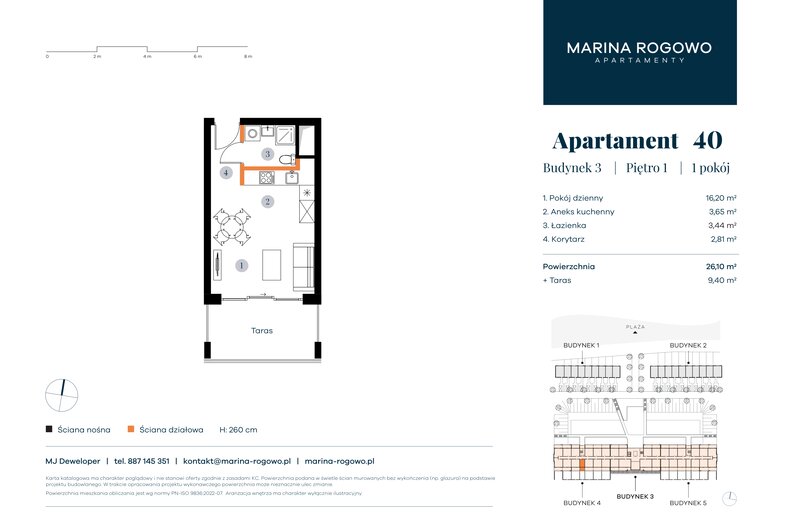 Apartament wakacyjny 26,10 m², piętro 1, oferta nr 40