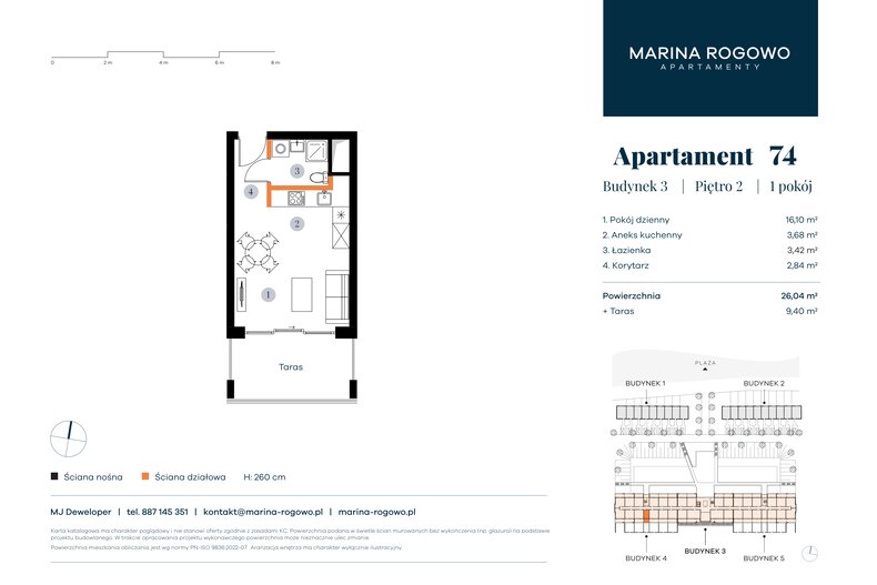 Apartament wakacyjny 26,04 m², piętro 2, oferta nr 74
