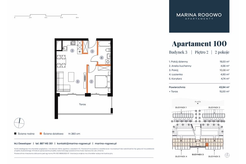 Apartament wakacyjny 43,94 m², piętro 2, oferta nr 100