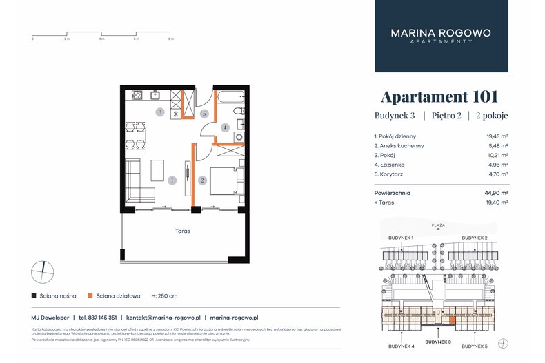 Apartament wakacyjny 44,90 m², piętro 2, oferta nr 101