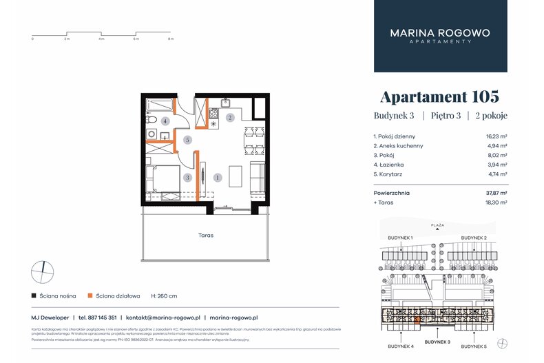 Apartament wakacyjny 37,87 m², piętro 3, oferta nr 105