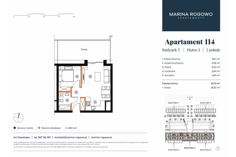 Apartament wakacyjny 37,73 m², piętro 3, oferta nr 114