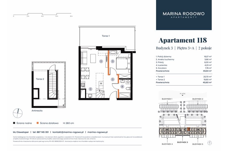 Apartament wakacyjny 40,54 m², piętro 3, oferta nr 118