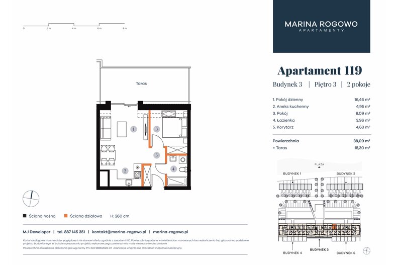 Apartament wakacyjny 38,09 m², piętro 3, oferta nr 119