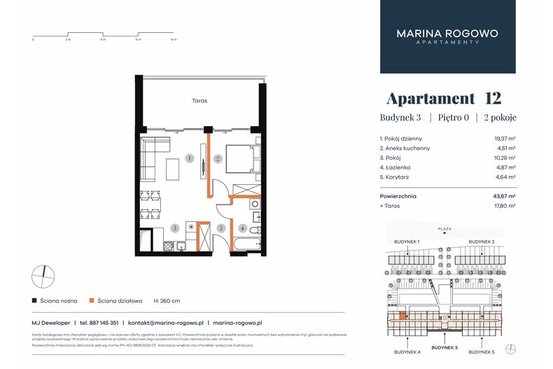 Apartament wakacyjny 43,67 m², parter, oferta nr 12