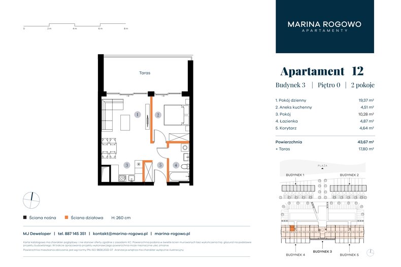 Apartament wakacyjny 43,67 m², parter, oferta nr 12