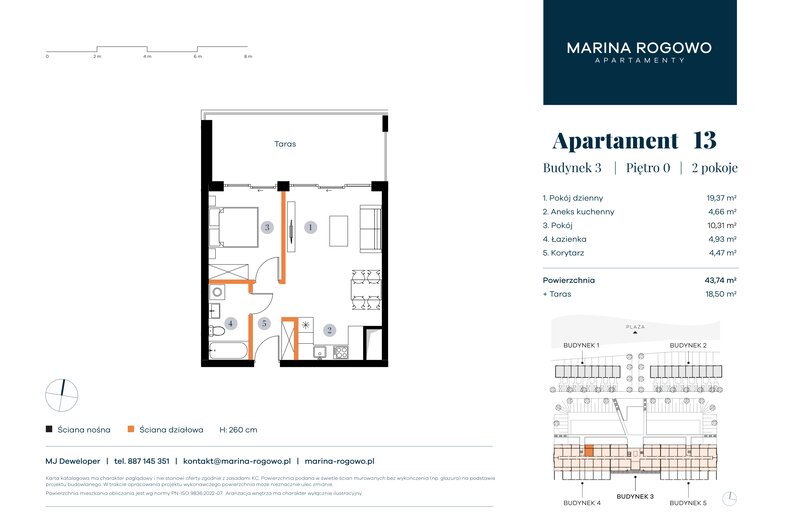 Apartament wakacyjny 43,74 m², parter, oferta nr 13
