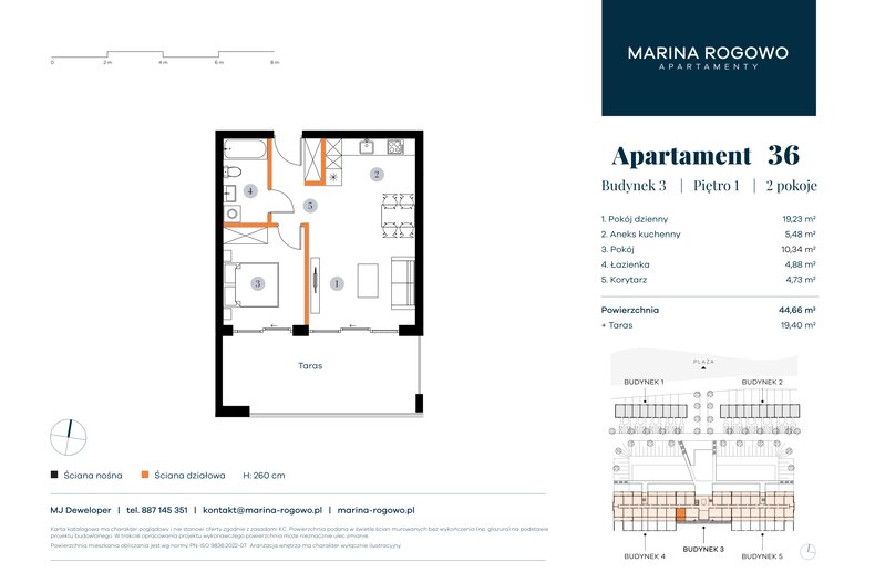 Apartament wakacyjny 44,66 m², piętro 1, oferta nr 36