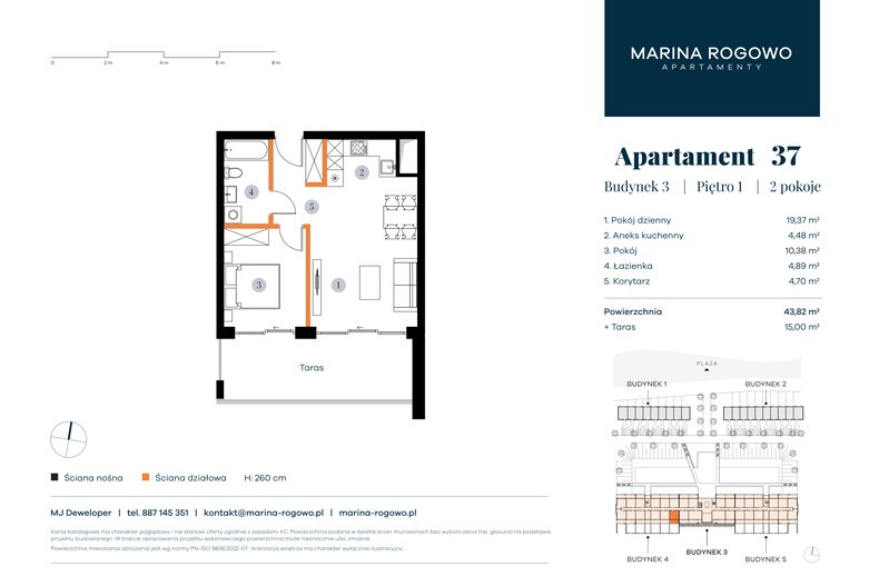 Apartament wakacyjny 43,82 m², piętro 1, oferta nr 37