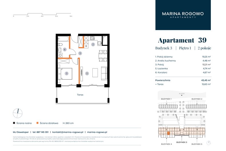 Apartament wakacyjny 43,45 m², piętro 1, oferta nr 39
