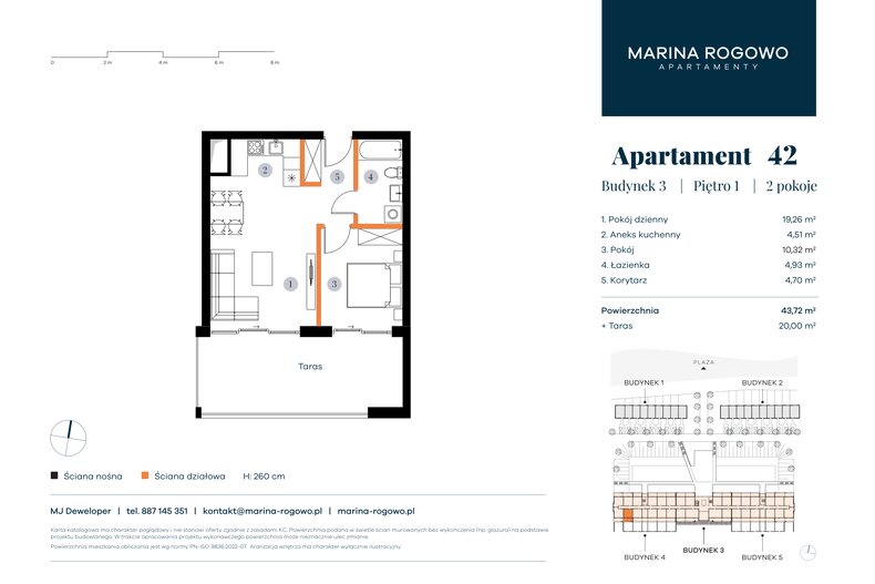 Apartament wakacyjny 43,72 m², piętro 1, oferta nr 42