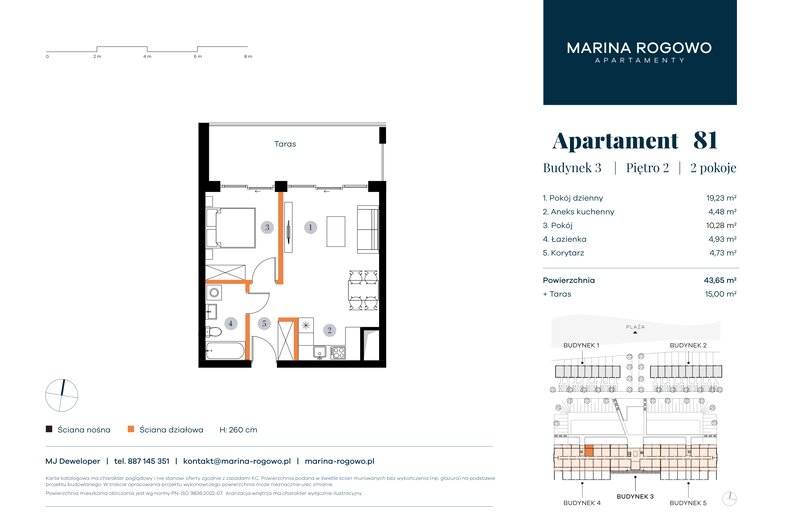 Apartament wakacyjny 43,65 m², piętro 2, oferta nr 81