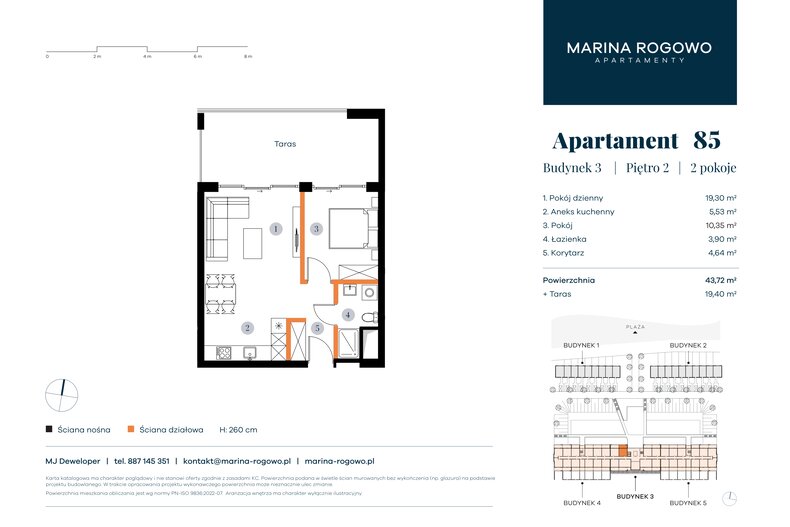 Apartament wakacyjny 43,72 m², piętro 2, oferta nr 85