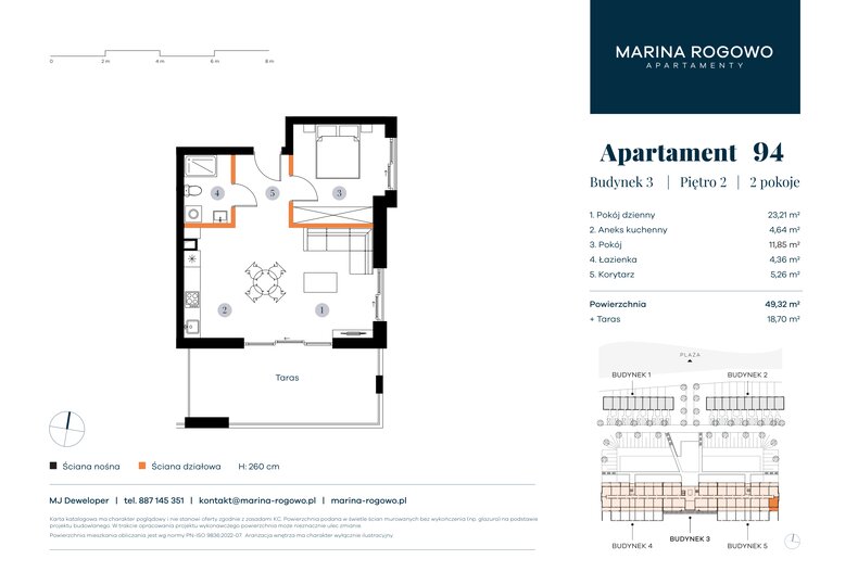 Apartament wakacyjny 49,32 m², piętro 2, oferta nr 94