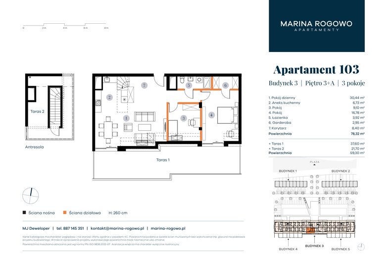 Apartament wakacyjny 78,32 m², piętro 3, oferta nr 103