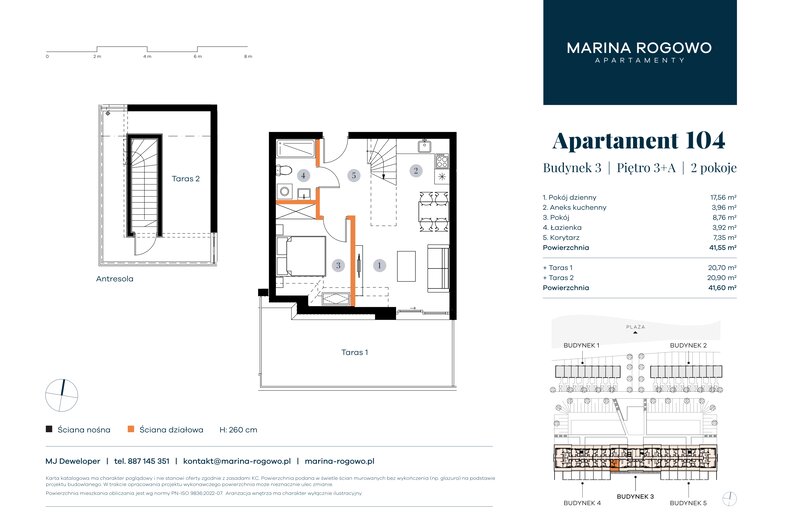 Apartament wakacyjny 41,55 m², piętro 3, oferta nr 104