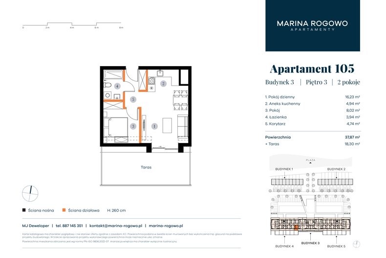 Apartament wakacyjny 37,87 m², piętro 3, oferta nr 105