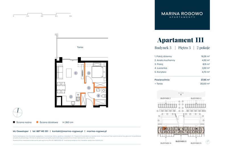 Apartament wakacyjny 37,95 m², piętro 3, oferta nr 111