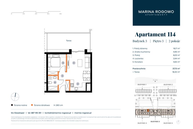 Apartament wakacyjny 37,73 m², piętro 3, oferta nr 114