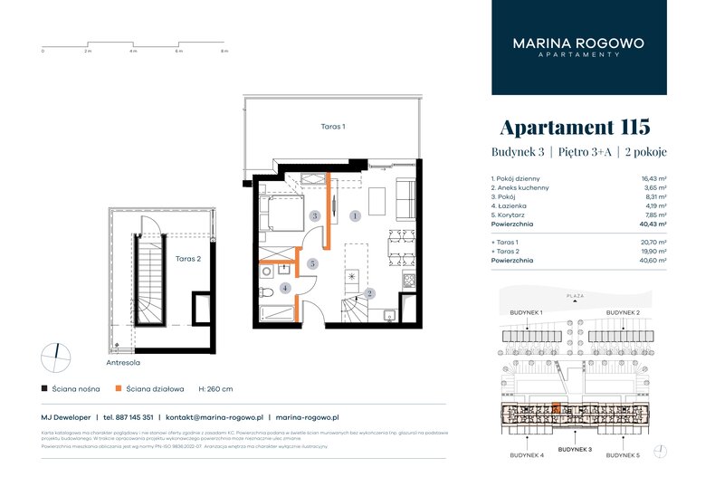Apartament wakacyjny 40,43 m², piętro 3, oferta nr 115