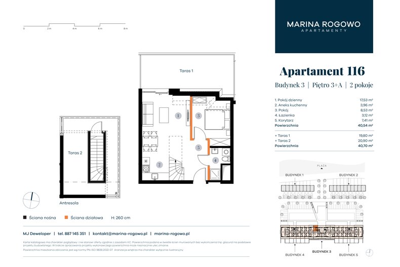 Apartament wakacyjny 40,54 m², piętro 3, oferta nr 116