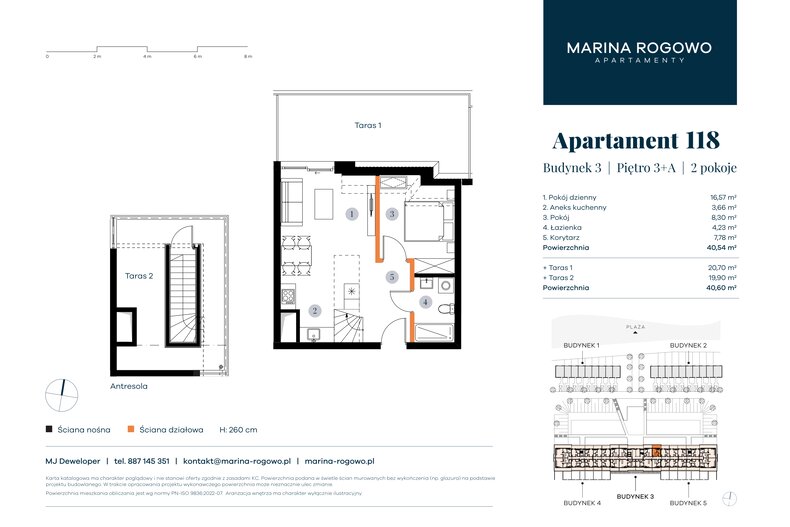 Apartament wakacyjny 40,54 m², piętro 3, oferta nr 118