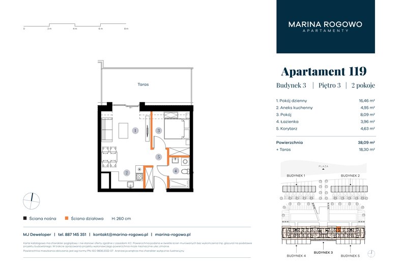 Apartament wakacyjny 38,09 m², piętro 3, oferta nr 119