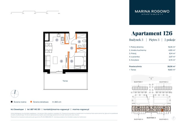 Apartament wakacyjny 38,06 m², piętro 3, oferta nr 126
