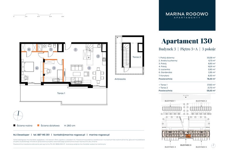 Apartament wakacyjny 78,30 m², piętro 3, oferta nr 130
